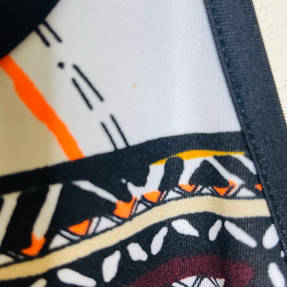 Mossimo Geometric Black and White Dress with Red and Orange Accents Size Medium - Picture 4 of 5
